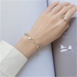 Buddha Stones 14k Gold Plated Hetian Jade Beaded Prosperity Chain Bracelet Bracelet BS 6