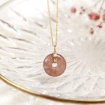 Buddha Stones 925 Sterling Silver Strawberry Quartz Healing Positive Necklace Necklaces & Pendants BS 1