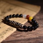 Buddha Stones Tibetan Natural Nine-Eye Dzi Bead Wealth Power Bracelet Bracelet BS Nine-Eye Dzi Bead(Wealth♥Protection)