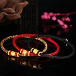 Buddha Stones Tibet 999 Gold Om Mani Padme Hum Engraved Protection Lucky Bead Bracelet Bracelet BS 1