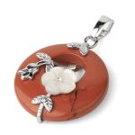 Buddha Stones Various Crystal Amethyst Green Aventurine Flower Healing Necklace Pendant Necklaces & Pendants BS Red Jasper