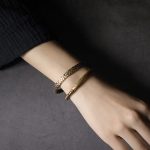 Buddha Stones Lava Rock Stone Copper Balance Cuff Bracelet Bangle Bracelet BS 15