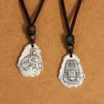 Buddha Stones 999 Sterling Silver Ksitigarbha Buddha Zakiram Goddess Necklaces Pendants Necklaces & Pendants BS 7