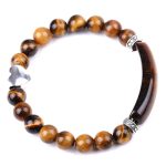 Natural Crystal Beads Unisex Heart Bracelet Bracelet BS Tiger Eye
