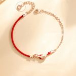 Buddha Stones 925 Sterling Silver Luck Koi Fish Lotus Star Braided Red String Bracelet