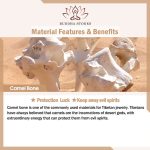 Buddha Stones Natural Tibetan Camel Bone Swastika Dzi Bead Shankha Buddha Charm Kirtimukha Luck Protection Tassel Bracelet Bracelet BS 15
