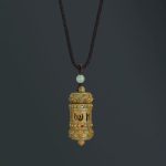 Buddha Stones Tibet Green Sandalwood Rosewood Om Mani Padme Hum Lotus Positive Soothing Necklace Pendant Necklaces & Pendants BS Om Mani Padme Hum Green Sandalwood