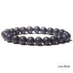 Natural Agate Stone Crystal Balance Beaded Bracelet Bracelet BS Lava Rock