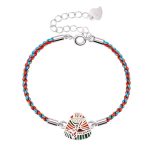 Buddha Stones 925 Sterling Silver Zongzi Pattern Luck Multicolored Handcrafted Bracelet Bracelet BS 7