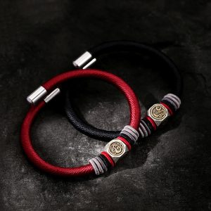 Buddha Stones 925 Sterling Silver Perfect Knot King Kong Knot Faith Strength Bracelet Bracelet BS main