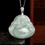 Buddha Stones 925 Sterling Silver Natural Jade Laughing Buddha Prosperity Abundance Chain Necklace Pendant Necklaces & Pendants BS Laughing Buddha(Happiness♥Wealth)