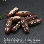 Buddha Stones Tibet Om Mani Padme Hum Dzi Bead Avalokitesvara Pattern Wealth Necklace Pendant Necklaces & Pendants BS 4