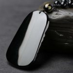 Buddha Stones Black Obsidian Koi Fish Engraved Strength Beaded Necklace Pendant Necklaces & Pendants BS 4