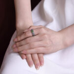 Buddha Stones 925 Sterling Silver Hetian Cyan Jade Harmony Adjustable Ring Ring BS 4