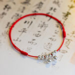 Buddhastoneshop 925 Sterling Silver Red String Braid Bell Charm Anklet