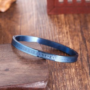 Buddha Stones Titanium Steel Blessing Bracelet Bangle Bracelet BS main