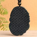 Buddha Stones Hetian Cyan Jade Dragon Success Harmony Necklace Beaded String Pendant Necklaces & Pendants BS 9