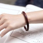 Buddha Stones Tibetan Small Leaf Red Sandalwood Ebony Green Sandalwood Protection Bracelet Bangle Bracelet BS 6