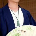 Buddha Stones Amitabha Buddha Jade Amulet Compassion String Necklace Necklaces & Pendants BS 2