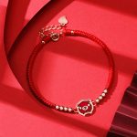 Buddha Stones 925 Sterling Silver Chinese Zodiac Luck Faith Discolor Red String Bracelet Bracelet BS Pig(Wrist Circumference 15-18cm)