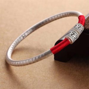 Buddha Stones Tibet Om Mani Padme Hum Luck Red String Bracelet Bangle Bracelet Bangle BS Red