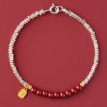 Buddha Stones 925 Sterling Silver Cinnabar Fu Character Blessing Bracelet Bracelet BS Cinnabar&Fu Character(Wrist Circumference 15-18cm)