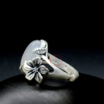 Buddha Stones 990 Sterling Silver Natural Chalcedony Plum Positive Harmony Ring Ring BS 14