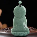 Buddha Stones Amitabha Buddha Jade Amulet Compassion String Necklace Necklaces & Pendants BS 6