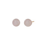 Buddha Stones 925 Sterling Silver Round White Jade Blessing Stud Earrings Earrings BS 12