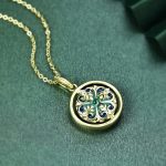 Buddha Stones 925 Sterling Silver Lotus Flower Floral Zircon Enlightenment Rotatable Necklace Pendant Necklaces & Pendants BS 3