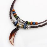 Buddha Stones Ethnic Wolf Tooth Pattern Beads Wealth Necklace Pendant Necklaces & Pendants BS 1