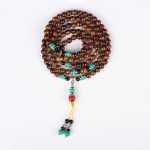 Buddha Stones 108 Beads Rosewood Tiger Eye Mala Healing Bracelet Mala Bracelet BS 2