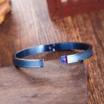 Buddha Stones Titanium Steel Blessing Bracelet Bangle Bracelet BS 2