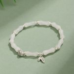 Buddha Stones Peridot White Jade Strawberry Quartz Green Aventurine Bamboo Fu Character Luck Bracelet 6