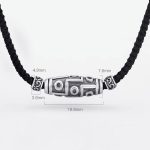 Buddha Stones 999 Sterling Silver Nine-Eye Dzi Bead Pattern Protection Rope Necklace Pendant Necklaces & Pendants BS 17