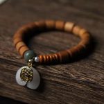 Buddha Stones Sandalwood Jade Elephant Protection Bracelet Bracelet BS 7