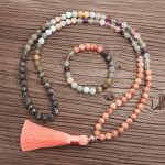 108 Mala Beads Fluorite Black Glitter Stone Protection Tassel Bracelet (Extra 30% Off | USE CODE: FS30) Mala Bracelet BS 2