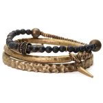 Buddha Stones Lava Rock Stone Copper Balance Cuff Bracelet Bangle Bracelet BS 21