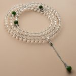 Buddha Stones 108 Beads White Crystal Jade Meditation Bracelet Mala Mala Bracelet BS 8mm*108 White Crystal&Jade