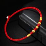 Buddha Stones 999 Gold Beads Luck King Kong Knot Handmade Braided Protection Bracelet Bracelet BS 5