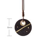 Buddha Stones Handcrafted Round Ebony Wood Copper Peace Necklace Pendant Necklaces & Pendants BS 9