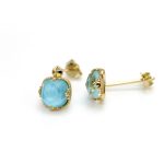 Buddha Stones 925 Sterling Silver Plated Gold Turquoise Protection Ring Earrings Necklace Pendant Set Bracelet Necklaces & Pendants BS 23