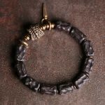 Buddha Stones Ebony Wood Copper Balance Protection Couple Bracelet Bracelet BS 4