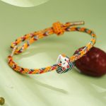 Buddha Stones 925 Sterling Silver Dragon Boat Festival Zongzi Pattern Luck Handmade Multicolored Rope Child Adult Bracelet Bracelet BS 4