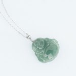 Buddha Stones 925 Sterling Silver Laughing Buddha Jade Protection Calm Necklace Chain Pendant Necklaces & Pendants BS 5
