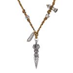 Buddha Stones Tibetan Handmade 925 Sterling Silver Dorje Vajra Om Mani Padme Hum Feather Strength Necklace Pendant Necklaces & Pendants BS 8