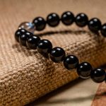 Buddha Stones Chinese Zodiac Natal Buddha 925 Sterling Silver Black Obsidian Moonstone Strength Bracelet Bracelet BS 17