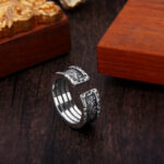 Buddha Stones 925 Sterling Silver Retro Tang Dynasty Flower Design Luck Adjustable Ring Ring BS 4