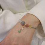 Buddha Stones Moonstone Sunstone Beads Peace Buckle Charm Healing Bracelet Bracelet BS 15
