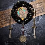 Buddha Stones 108 Mala Beads Gold Sheen Obsidian Tiger Eye Eagle's Eye Stone Wealth Bracelet Mala Bracelet BS 8mm Nine Palaces Bagua(Copper Counter)